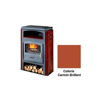 poêle à bois godin eco 2 363114 ceramique carmin brillant