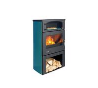 poêle à bois godin grand chinon 2 363117 chrome bleu boreal