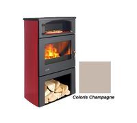 poêle à bois godin grand chinon 2 363117 chrome champagne