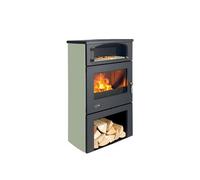 poêle à bois godin grand chinon 2 363117 chrome vert atoll