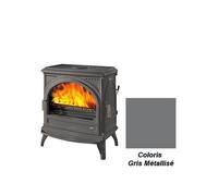 poêle à bois godin petit carvin 2 366106 gris métallisé
