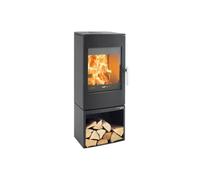 Poêle à bois Haas + Sohn INZELL easy 6 kW perl-schwarz mit Holzfach