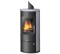Poêle à bois Justus Austin 7 | 7 kW Acier noir, revêtement en pierre ollaire