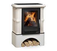 Poêle à bois Justus Bavaria 7 kW Céramique érable blanc, avec socle
