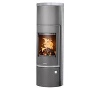 Poêle à bois Justus Faro Aqua 2.0 | 8,5 kW hydro Pierre ollaire, corps en acier gris moulé, Sans buse de raccordement (standard)