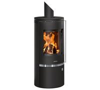 Poêle à bois JUSTUS FARO TOP 2.0 | 6 kW Acier noir, dessus acier noir, porte en fonte