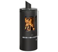 Poêle à bois JUSTUS FARO TOP 2.0 | 6 kW Acier noir, dessus verre