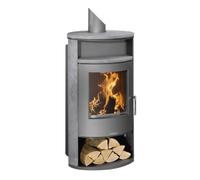 Poêle à bois Justus Island Aqua 2.0 | 10 kW hydro Acier gris, revêtement en pierre ollaire