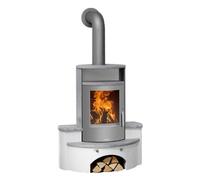 Poêle à bois JUSTUS KASKADE 2.0 | 6,5 kW Acier Fonte grise, pierre ollaire