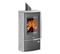 Poêle à bois Justus Reno R 6 kW étanche Acier gris, dessus et côtés pierre ollaire