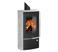 Poêle à bois Justus Reno R 6 kW étanche Acier noir, dessus et côtés pierre ollaire