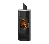 Poêle a bois Justus Usedom 5 W+ 2.0 | 5,5 kW accumulateur de chaleur Acier noir, habillage stéatite