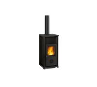 Poêle à bois La Nordica Tea.16 7 kW Acier émaillé porcelaine noir anthracite