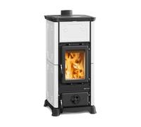 Poêle à bois La Nordica Emiliana.165 6,5 kW Revêtement en majolique, blanc infinity