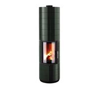 Poêle à bois Leda Colona lite 6 kW Tür rund, Verkleidung dunkelgrün emailliert, 6 anneaux (sortie de fumée arrière)