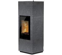 Poêle à bois Lotus Beto 700M 6 kW stéatite droite, Magic, Acier noir