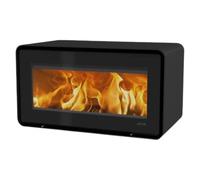 Poêle à bois Lotus Living 7 kW sans compartiment en bois, Raccordement du tuyau de fumée ci-dessus, Ocean Dark