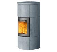 Poêle à bois Lotus M1 ecoLine 5,5 kW accumulateur Revêtement en pierre ollaire, Gris