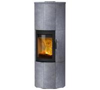 Poêle à bois Lotus Maestro 152 | 6 kW accumulateur de chaleur Noir, Stéatite
