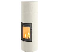 Poêle à bois Lotus Maestro 2 ecoLine 6 kW accumulateur Dépendant de l’air ambiant, habillage Limestone, Gris