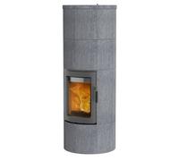 Poêle à bois Lotus Maestro 2 ecoLine 6 kW accumulateur En fonction de l'air ambiant, revêtement en pierre ollaire, Gris