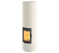 Poêle à bois Lotus Maestro 3 ecoLine 6,7 kW accumulateur Dépendant de l’air ambiant, habillage Limestone, Gris