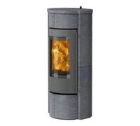 Poêle à bois Lotus Prestige M 5 kW Dépendent de l'air ambiant / RLA, Gris, Stéatite