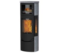 Poêle à bois Lotus Prio 7M 7 kW avec vitrage latéral, Noir