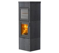 Poêle à bois Lotus QM40 5,7 kW Habillage Indian Night, Gris, dessus