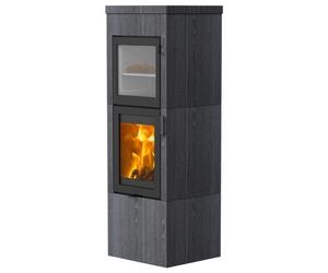 Poêle à bois Lotus QM40 5,7 kW Habillage Indian Night, Noir, arrière