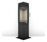 Poêle à bois Max Blank Erfurt 5,9 kW Corps et porte coupe-feu en acier anthracite