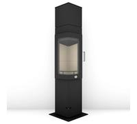 Poêle à bois Max Blank Erfurt SP 5,9 kW Accumulateur de chaleur Corps et porte coupe-feu en acier anthracite, raccord tuyau de fumée sur le dessus