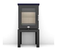 Poêle à bois Max Blank Lille IV 6,5 kW Couvercle en céramique - bleu cobalt