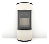 Poêle à bois Max Blank Nimes 5,1 kW Corpus pierre naturelle crème lisse