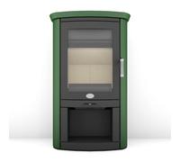 Poêle à bois Max Blank Rio S 6,5 kW Éléments latéraux et couvercle en céramique, English green
