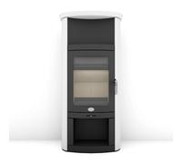 Poêle à bois Max Blank Rio WF Keramik 6,5 kW Panneaux latéraux et couvercle en céramique (3 parties) chamois, arrière