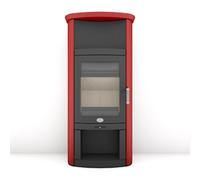 Poêle à bois Max Blank Rio WF Keramik 6,5 kW Panneaux latéraux et couvercle en céramique (3 parties) rouge bengale, arrière