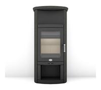 Poêle à bois Max Blank Rio WF Stone 6,5 kW Parties latérales et couvercle en pierre naturelle lisse noir, arrière