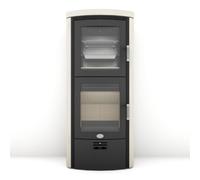 Poêle à bois Max Blank Toulouse BF 6,5 kW Compartiment de cuisson Parties latérales et couvercle en pierre naturelle crème lisse