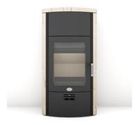 Poêle à bois Max Blank Toulouse S 6.5 kW Panneaux latéraux et couvercle en grès opacifié