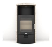 Poêle à bois Max Blank Toulouse WF 6,5 kW accumulateur de chaleur Panneaux latéraux et couvercle en grès opacifié, arrière