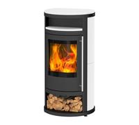 Poêle à bois Olsberg Salado Compact 6 kW étanche Revêtement céramique blanc neige