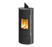 Poêle à bois Olsberg Tolima Aqua Compact 10 kW hydro étanche Corps noir, revêtement céramique Curlo