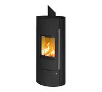 Poêle à bois Olsberg Tolima Aqua Compact 10 kW hydro étanche Corps noir, revêtement latéral en acier noir
