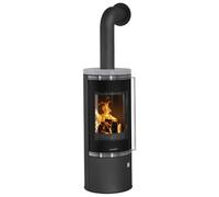 Poêle à bois Oranier Arena 2.0 | 7 kW indépendant de l'air ambiant Acier noir, dessus pierre ollaire