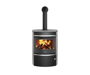 Poêle à bois Oranier Feras 7 kW Corps en acier noir, pierre ollaire