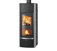 Poêle à bois Oranier Hektos Aqua 10,5 kW Acier noir, revêtement en pierre ollaire