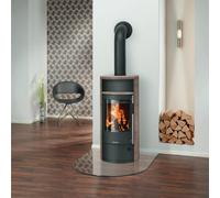 Poêle à bois Oranier Polar Neo 4 | 5 kW Acier noir, revêtement en céramique Grappa