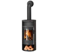 Poêle à bois Oranier Polar Neo 4 | 5 kW Acier noir, revêtement en céramique Namib