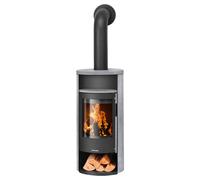 Poêle à bois Oranier Polar Neo 4 | 5 kW Acier noir, revêtement en pierre ollaire